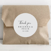 Simple Minimalist Thank You Wedding Favour