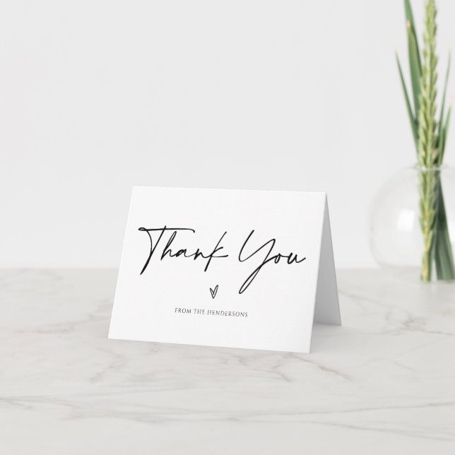Simple Minimalist Thank You Wedding Funeral Folded (Front)