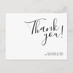 Simple Minimalist Thank You Wedding Postcard