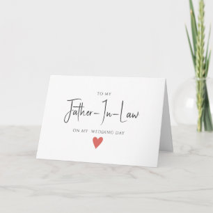 Simple Minimalist to Father-in-law, Wedding Card 