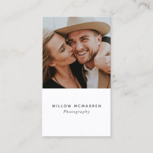 Simple Minimalist Trendy Typography Photography Business Card