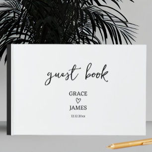 Simple Minimalist Typograph Personalised Wedding Guest Book