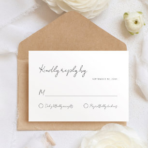 Simple Minimalist Typography Modern White Stylish RSVP Card