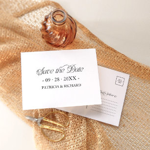 Simple Minimalist Typography Save the Date Postcard