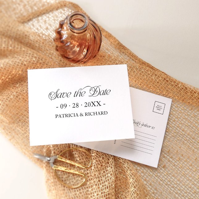 Simple Minimalist Typography Save the Date Postcard (Creator Uploaded)