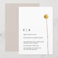 Simple Minimalist Watercolor Floral Stem Yellow