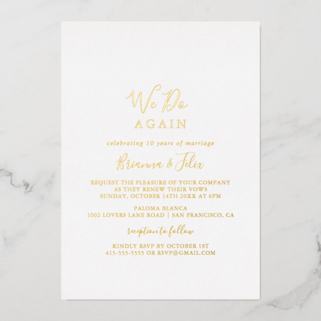 Simple Minimalist We Do Again Gold   (Front)