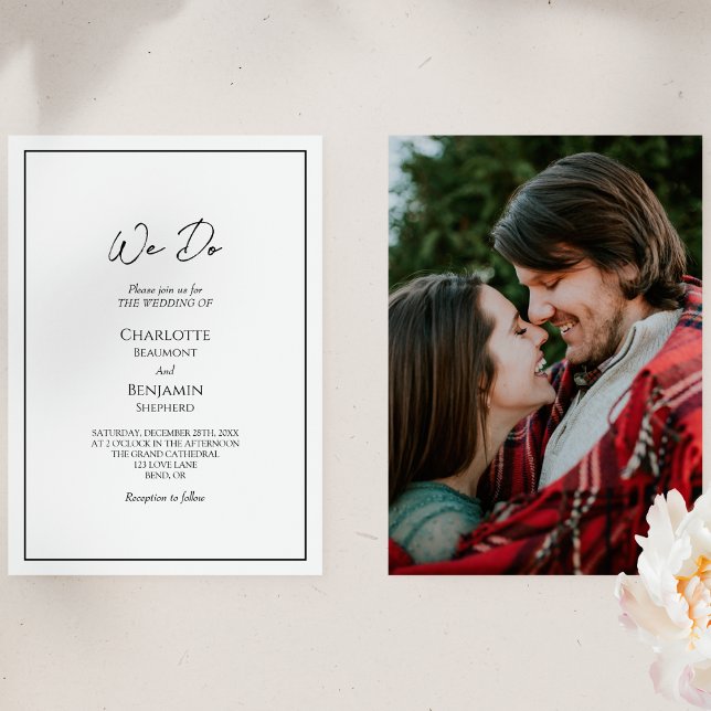 Simple Minimalist We Do Photo Wedding Invitation (Creator Uploaded)
