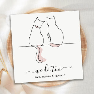 Simple Minimalist We Do Too Custom Cat Wedding Napkin