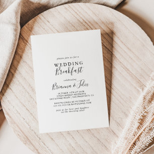Simple Minimalist Wedding Breakfast Invitation