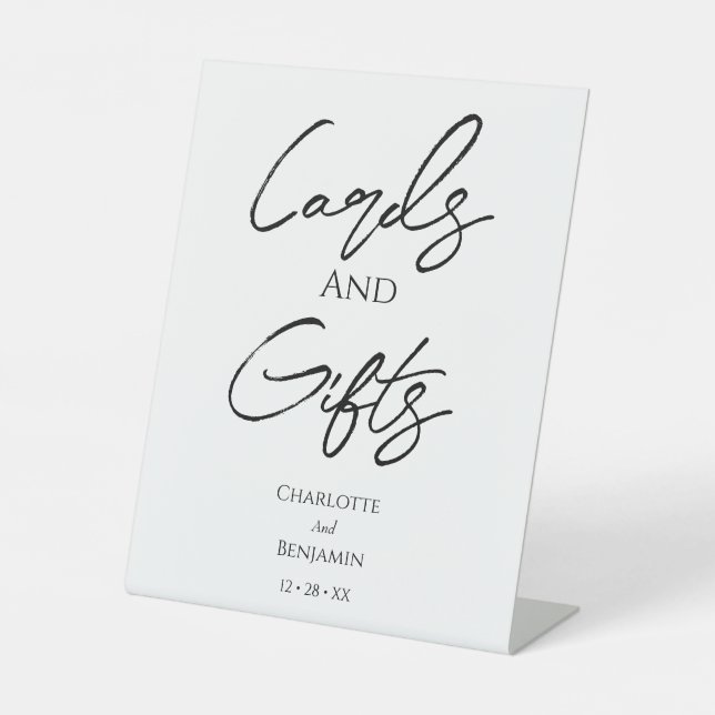 Simple Minimalist Wedding Cards and Gifts Sign (Front)