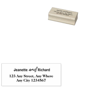 Simple Minimalist Wedding Couple Rubber Stamp