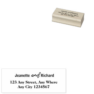 Simple Minimalist Wedding Couple  Rubber Stamp