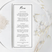 Simple Minimalist Wedding Flat Menu