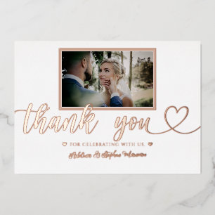 Simple Minimalist Wedding Gold Foil Thank You Card