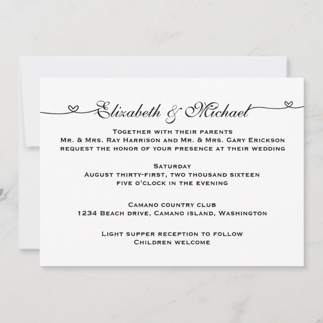 Simple Minimalist Wedding Invitation (Front)