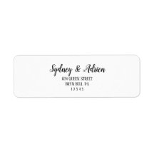 Simple Minimalist Wedding Invite Return Address