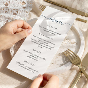 Simple Minimalist Wedding Menu