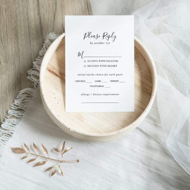 Simple Minimalist Wedding Menu Choice RSVP (Creator Uploaded)