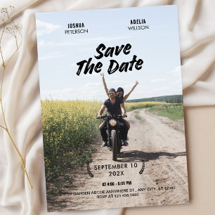 Simple minimalist wedding movie poster photo  save the date