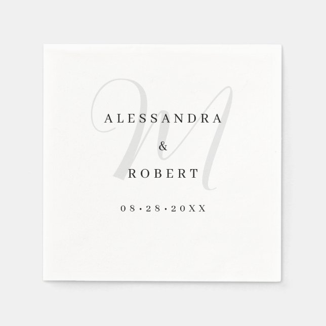 Simple Minimalist Wedding Napkin (Front)