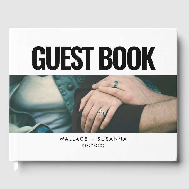 Simple minimalist wedding photo guest book (Front)
