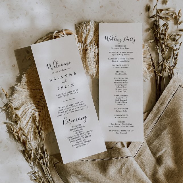 Simple Minimalist Wedding Program Programme (Creator Uploaded)