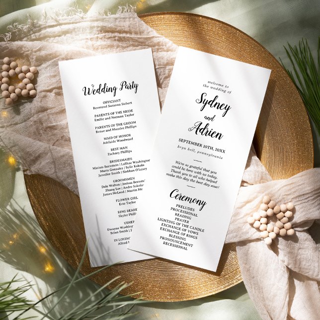 Simple Minimalist Wedding Programme (Creator Uploaded)