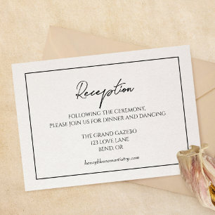 Simple Minimalist Wedding Reception Enclosure Card