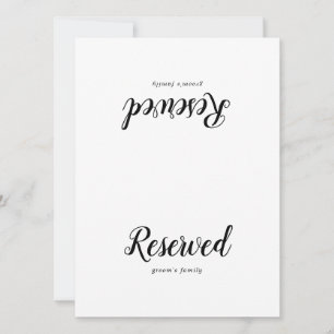 Simple Minimalist Wedding Reserved Sign