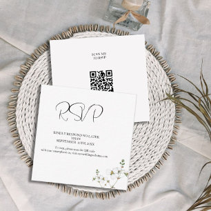 Simple Minimalist Wedding RSVP Card  