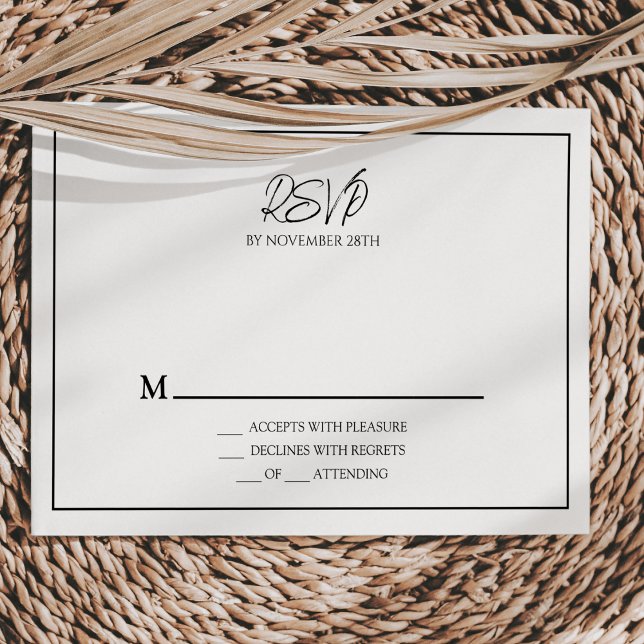 Simple Minimalist Wedding RSVP Response Card (Creator Uploaded)