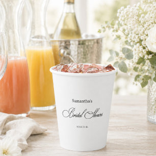 Simple Minimalist Wedding Shower Custom Paper Cups
