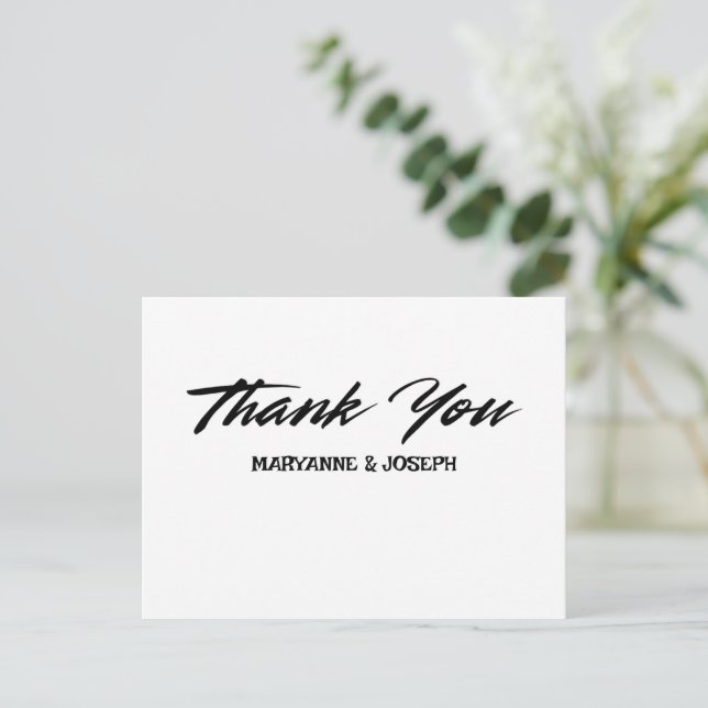 SIMPLE MINIMALIST Wedding Thank You Card (Standing Front)