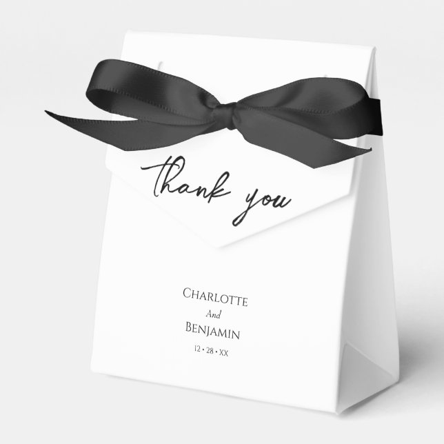 Simple Minimalist Wedding Thank You Favour Box (Front Side)