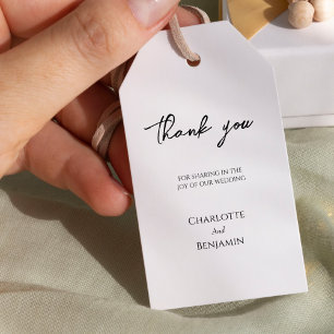Simple Minimalist Wedding Thank You Gift Tag