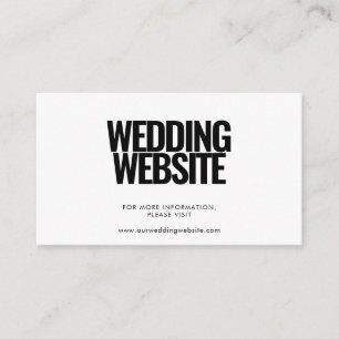 Simple minimalist wedding website card