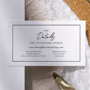 Simple Minimalist Wedding Website Details Enclosure Card