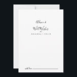 Simple Minimalist Wedding Well Wishes Advice Card<br><div class="desc">This simple minimalist wedding well wishes advice card is perfect for a modern wedding. The simple and elegant design features classic and fancy script typography in black and white. These cards are perfect for a wedding, bridal shower, baby shower, graduation party & more. Personalise the cards with the names of...</div>