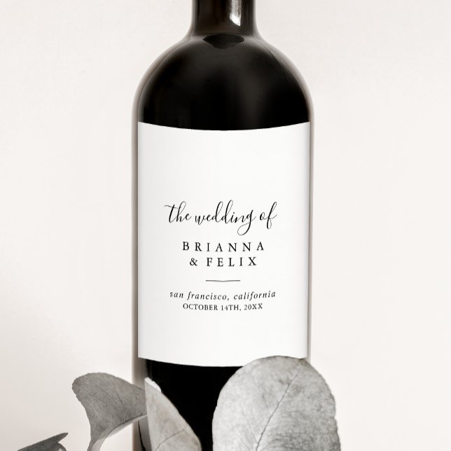 Simple Minimalist Wedding Wine Labels (Creator Uploaded)
