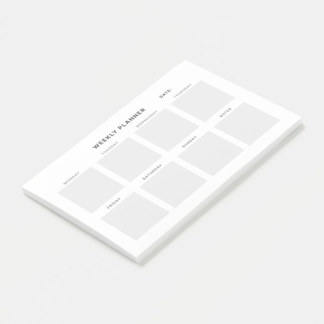 Simple Minimalist Weekly Planner Post-it Notes (Angled)