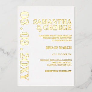 Simple Minimalist White and Gold Modern Wedding 
