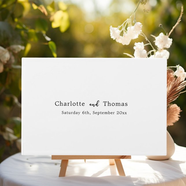 Simple minimalist white classic wedding  guest book (Creator Uploaded)