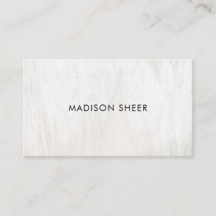 Simple Minimalist White Wood  Business Card