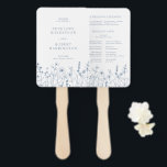 Simple Minimalist Wildflower Wedding Program Hand Fan<br><div class="desc">Simple Minimalist Elegant Dusty Blue Periwinkle Modern Wedding program hand fan with wildflowers. Please find more matching designs and variations from my store. And feel free to contact me for further customisation or matching items.</div>