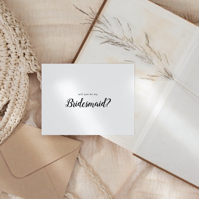 Simple Minimalist Will You Be My Bridesmaid Card (Creator Uploaded)