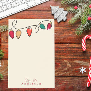 Simple Minimalist Winter Holiday Christmas Lights Post-it Notes