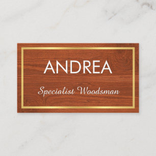 Simple Minimalist Wood Timber Carpentry Business Card
