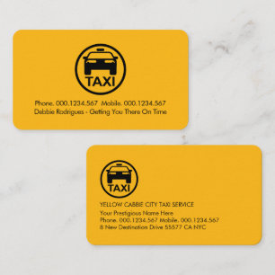 Simple Minimalist Yellow Taxi Cab Business Card