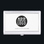 Simple Minimalist Your Logo Here | Business Card Holder<br><div class="desc">This business card case features a simple logo template and custom text line.  Swap the logo for any logo of your choice and replace the text line with any wording of your choice. #yourlogohere #zazzlemade</div>